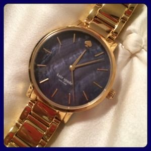 KATE SPADE ♠️ Gramercy black pearl watch gold blue