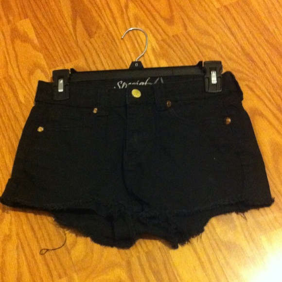 Black studded high waisted shorts