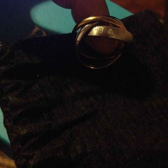 💍3 in one ring band, Rose💍White💍Gold Like - Picture 2 of 4