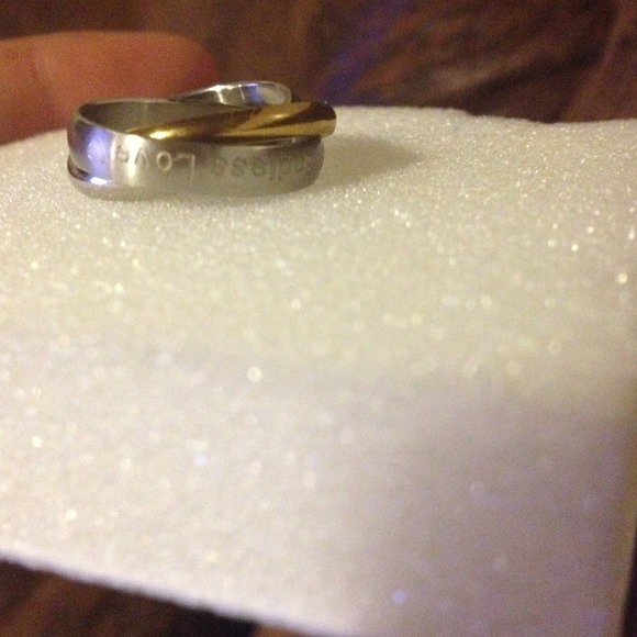 💍3 in one ring band, Rose💍White💍Gold Like - Picture 4 of 4