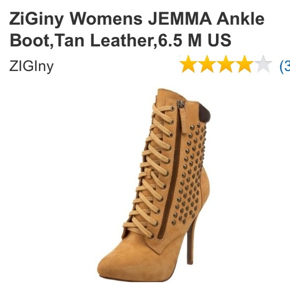 πHPπ ZiGiny Studded Boots, Tan Leather - Picture 3 of 3