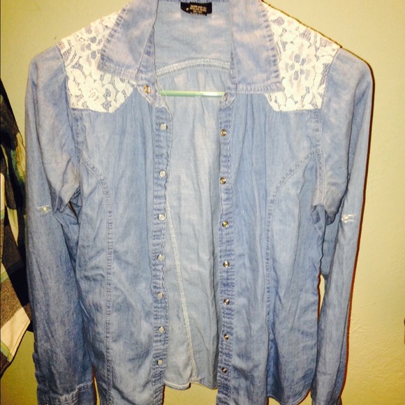 Denim and pace button up shirt