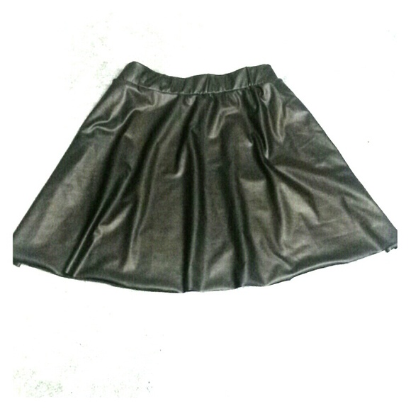 Faux leather skater skirt