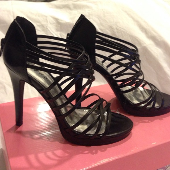 Black strappy heels