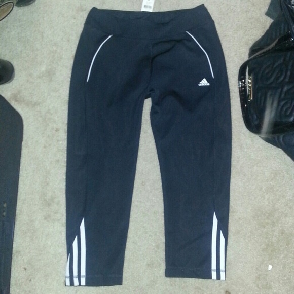 Black & White Dri-Fit Adidas Capris