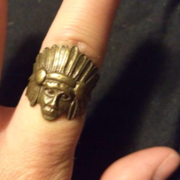 Native American chief head ring