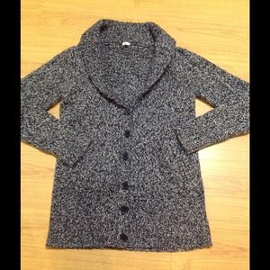 J Crew button front long sweater jacket L