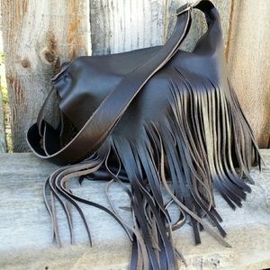 Hand Crafted Chocolate Brown leather Boho Bag