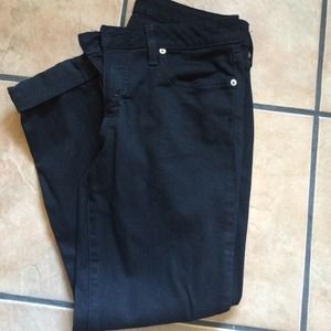 Bebe Rolled Bottom Ankle Pants Blk Sz 30