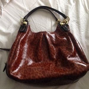 COACH purse Mia patent leather animal print Maggie
