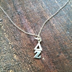 Delta Zeta Sterling Silver Lavaliere Necklace