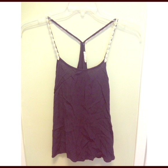 Navy blue, daisy strap top - Picture 1 of 2