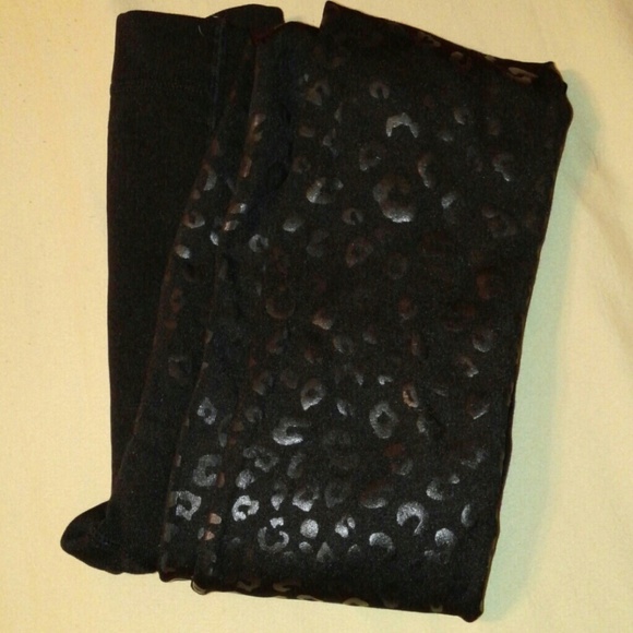 Black Leopard print tights