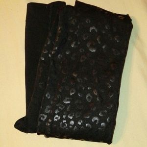 Black Leopard print tights
