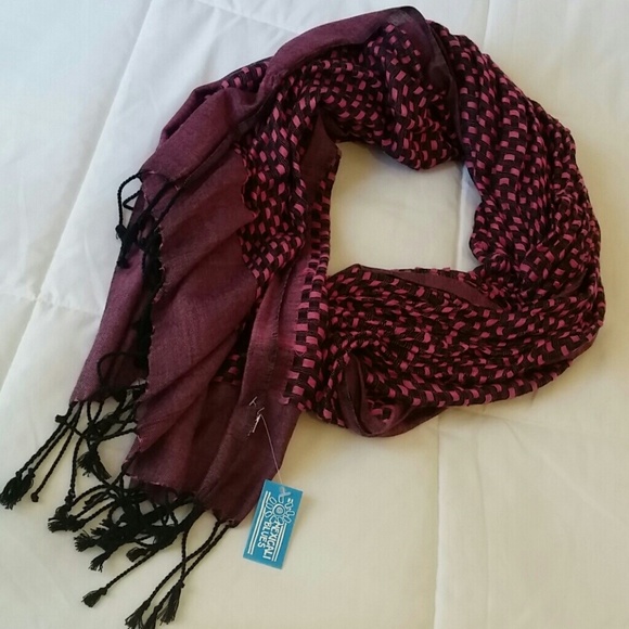 NWT Mexicali Blues Pink & Black Scarf - Picture 2 of 4
