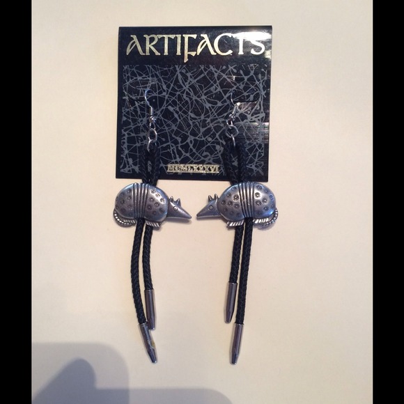 Armadillo  pewter earrings
