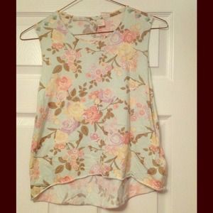 Floral Tank with Studs