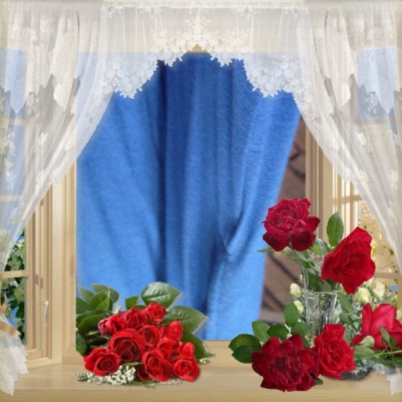 Blue With Smooth Lace Sleeve Bathrobe - Picture 3 of 4