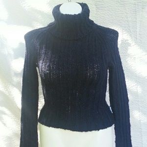 Abercrombie & Fitch Knit Navy Turtleneck Sweater