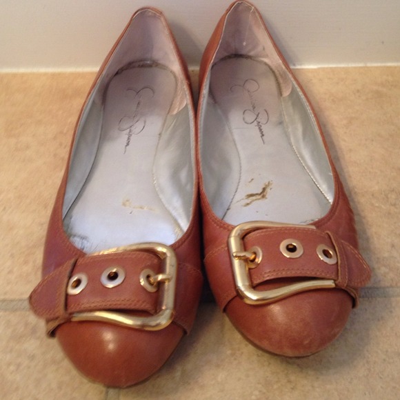 Jessica Simpson flats camel