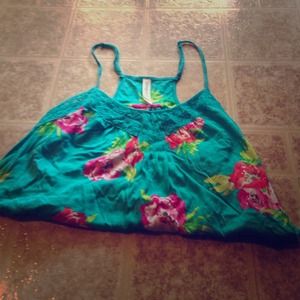 ❤️Aeropostale Blue Floral Tank