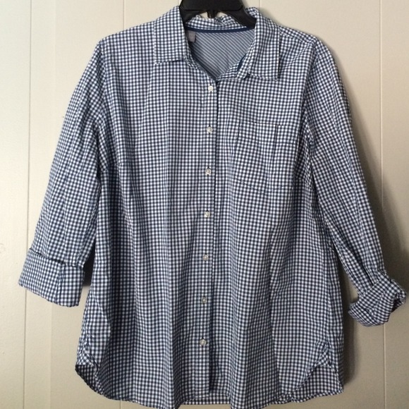 New blue plaid button up
