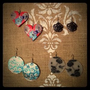 4 pairs of beautiful floral🌸🌿 earrings