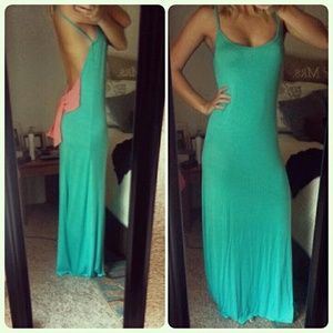 Sexy low back maxi with bow