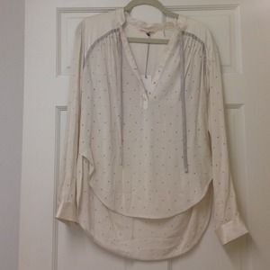 Rebecca Taylor long sleeve eyelet blouse