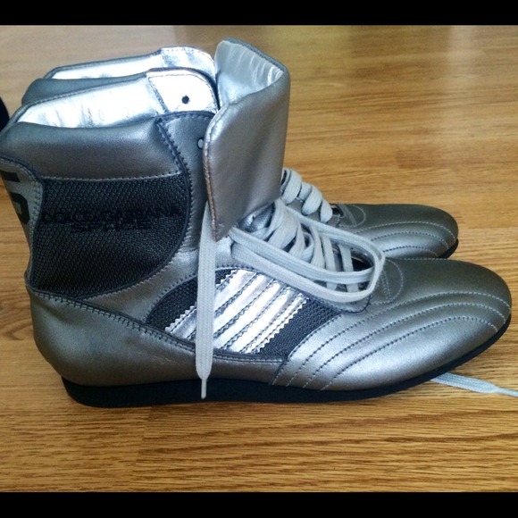 Dolce Gabanna space silver sneakers.