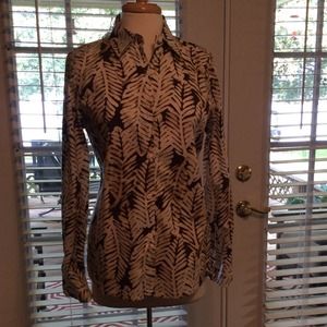 Dark brown and cream color top