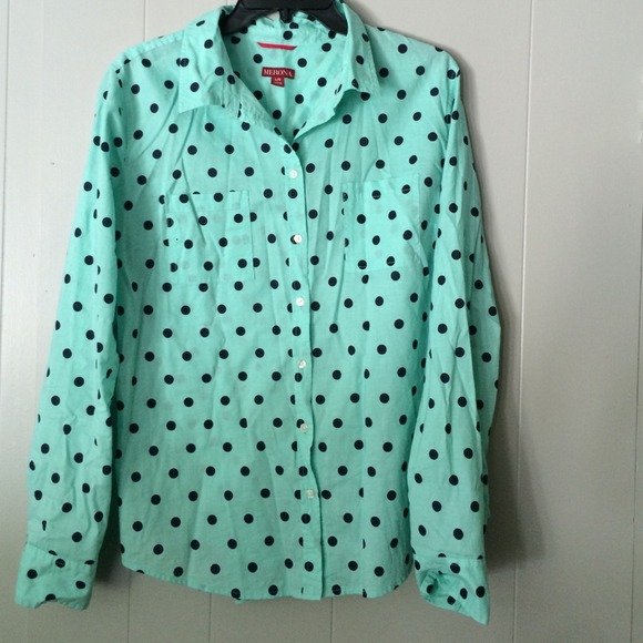 Polka dot button down