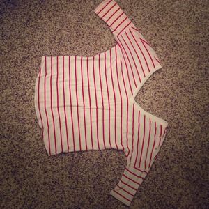 Adorable red pinstriped top!