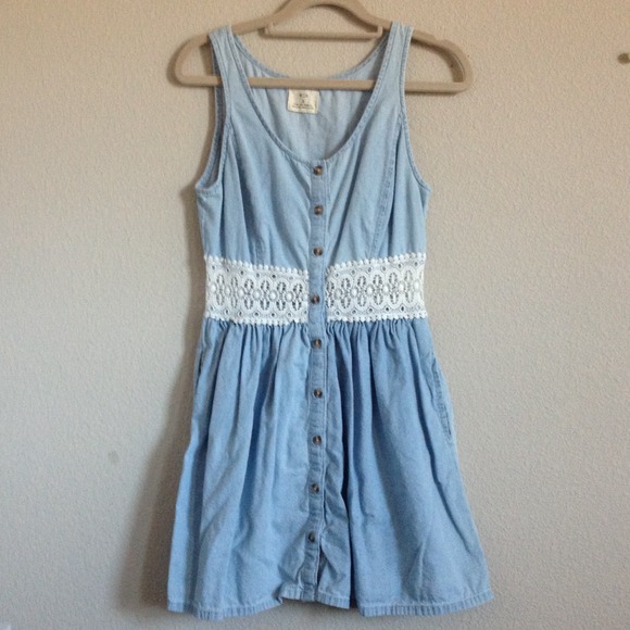 Pins&Needle chambray lace waist dress