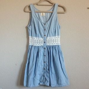 Pins&Needle chambray lace waist dress