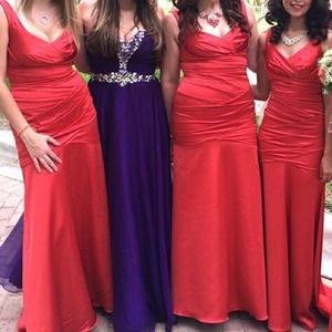 David's bridal persimmon bridesmaid dress