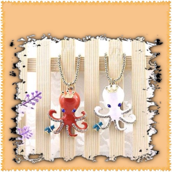 Betsey Johnson Jewelry - Orange octopus necklace.