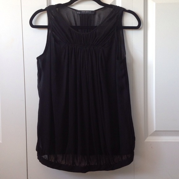 Zara black sheer top