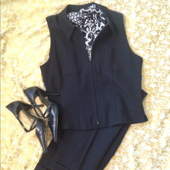 Black Eddie Bauer vintage vest suit.