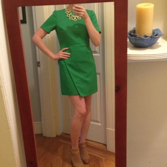 Topshop Dresses & Skirts - Topshop textured faux wrap dress