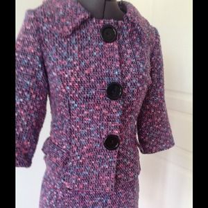Boucle suit purple and pink