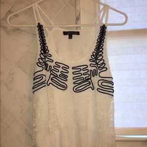 White Open Back Lace Tank