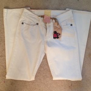 White boot cut jeans