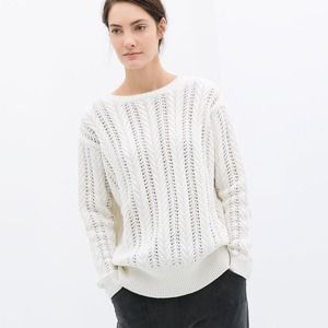 Zara Open Work Sweater w/V-Neck Back