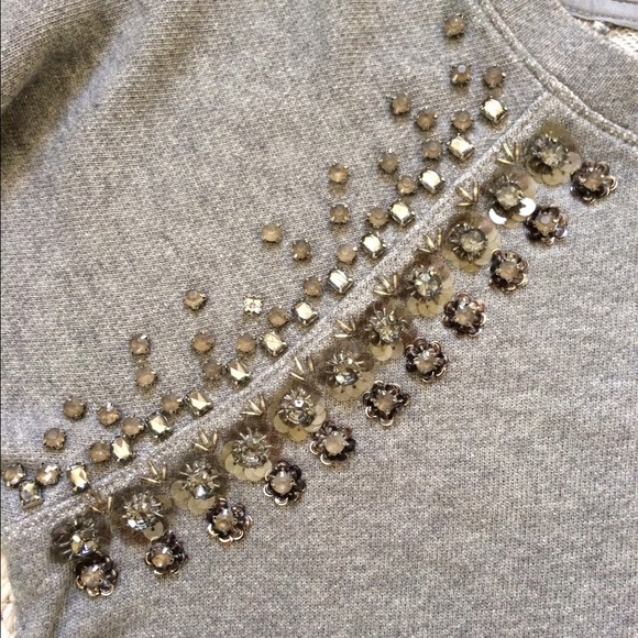 ❌SOLD❌J. Crew Factory Jeweled Raglan Sweatshirt - Picture 4 of 4