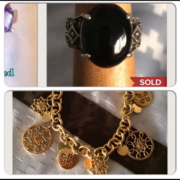 🚫🚫SOLD🚫🚫Lavender/Purple.925,Onyx.925,Charm Gld - Picture 2 of 4