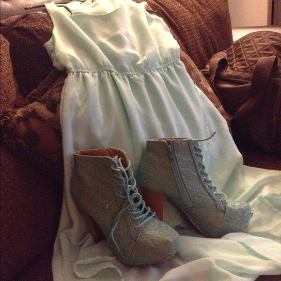 Mint Green Bootie And Dress