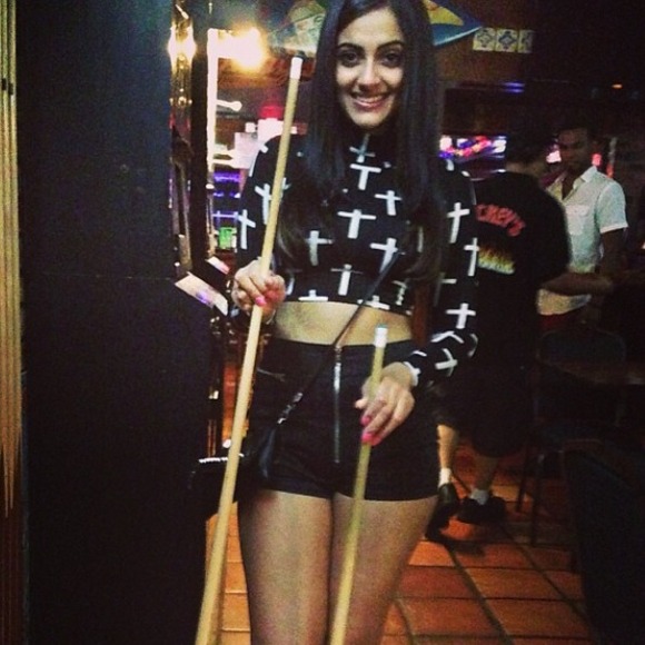 Black cross crop top