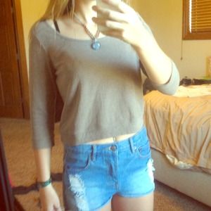 Urban Outfitters mid sleeve crop shirt