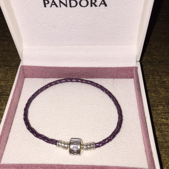 Authentic Pandora Purple Leather Bracelet